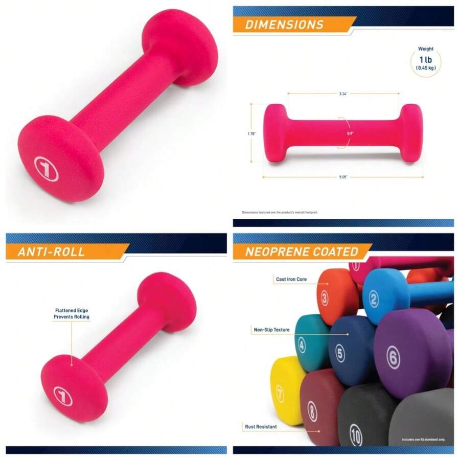 Neoprene Dumbbell Hand Weights Exercise Free Weights For Home Gym Fitness Workout Strength Training - 1 - 查看 1
