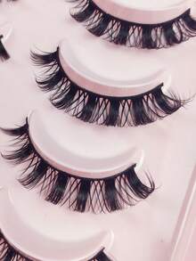 20 Pairs Fluffy Thin Full Strip False Eyelashes - D Curl Faux Mink Lashes, Create Long-Lasting Natural Beautiful Lash Effect - Black - View 3