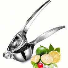 Heavy Duty Stainless Steel Manual Citrus Juicer - Efficient Lemon, Lime, Grapefruit Press With Sharp Blades, Easy Clean Design - Suitable For Commercial And Home Kitchens - Ideal Kitchen Gift For Cooking, Bartending, Cafes - Durable Citrus Juice Tool, Lemon Squeezer, Bartending Accessories, Ergonomic Handle, Sturdy Structure, Ideal For Cafe Owners, Bar Accessories, Handheld Tool, High-Quality Metal, Professional Chef's Special - 銀色 - 查看 2