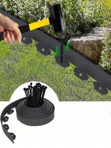 景观边缘修整套件，无需挖掘即可用于花园边界、草坪边缘，适用于花坛和花园景观美化 - 彩色 - 查看 2