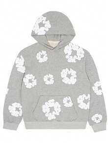 Denim Tears 'The Cotton Wreath'New Item Autumn Winter Hoodie Loose Drop Shoulder Hooded Hot Item Women Sweatshirt Men's Autumn Winter Hoodie Loose Drop Shoulder Hooded Women/Men Sweatshirt , With Modern Men Breathable Technology, Loose Urban Functional Wear, High-End Cotton For Urban Street Style, Loose Silhouette Gender-Neutral Design, Mixed-Color Cotton For Low-Profile, Preferred Choice For Cafes And Hiking - 淺灰色 - 查看 15