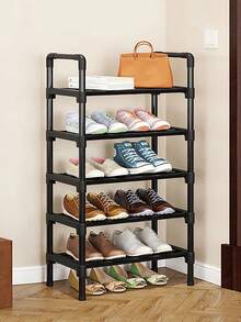 3-Tier Stackable Small Shoe Rack, Entryway, Hallway And Closet Space Saving Shoe Shelf Storage And Organization - Black - View 6