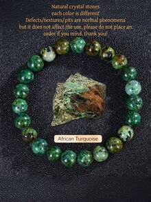 1条6毫米波西米亚风天然石手链，可叠戴，适合女性作为节日礼物、派对配饰、日常佩戴、时尚饰品（虎眼石/青金石/黑曜石/水晶等，寓意提升智慧和灵性）