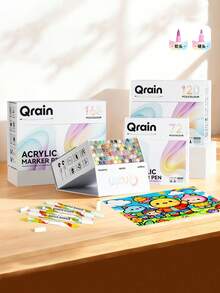 72/120/168-Color Dual-Tip Water-Based Acrylic Markers, Featuring Two Creative Tip Designs, Suitable For Graffiti On Various Surfaces, Are The Perfect Gift For Artists And Painting Enthusiasts. - Multicolor - View 1