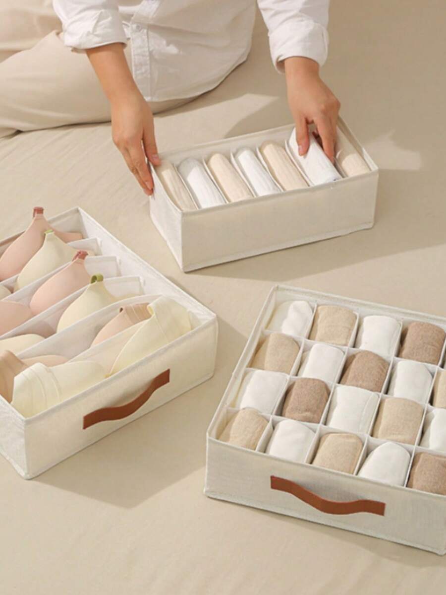6/7/20 Compartment Foldable Drawer Divider Organizer Box, Socks And Underwear Storage Box, Wardrobe Shelf Basket, Space Saving Bedroom Closet Accessories, Home Decor, Holiday/Room/Home/Bedroom Decoration, Storage Container