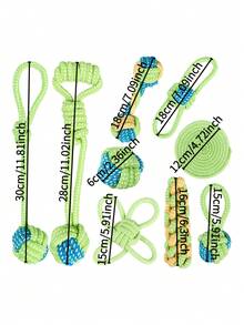 9件套天然绳索磨牙玩具，适合幼犬和小型犬 - 幼犬磨牙玩具，缓解出牙不适，清洁牙齿，减少牙菌斑和牙垢，互动式磨牙玩具，适合小型、中型和大型犬，室内外均可玩耍，防止破坏性咀嚼，缓解焦虑，宠物训练玩具，适合幼犬和成犬