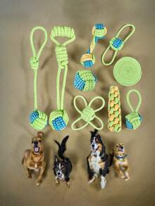 9件套天然绳索磨牙玩具，适合幼犬和小型犬 - 幼犬磨牙玩具，缓解出牙不适，清洁牙齿，减少牙菌斑和牙垢，互动式磨牙玩具，适合小型、中型和大型犬，室内外均可玩耍，防止破坏性咀嚼，缓解焦虑，宠物训练玩具，适合幼犬和成犬