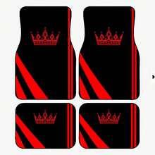 4件套皇冠图案汽车脚垫，汽车地毯，前后排汽车脚垫 - 通用型，适用于卡车、SUV、轿车 - 耐用涤纶汽车内饰配件 - 送给男士、女士的完美礼物，情人节、圣诞节，汽车内饰配件 | 时尚脚垫 | 耐用涤纶脚垫，汽车脚垫 - 彩色 - 查看 15