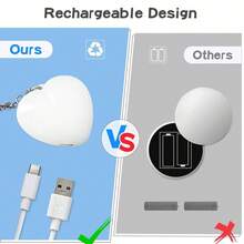 1pc Rechargeable Keychain Light, Heart And Round Shapes, Compact And Convenient, For Handbag, Gift Bag Decor, Suitable For Home, Office Or Travel, Can Be Used As Holiday, Birthday, Housewarming, Wedding Gift