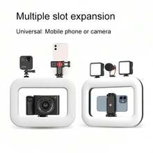 Multifunctional Handheld Ring Light, USB Rechargeable, Portable Phone Live Streaming Fill Light, Desktop Selfie Light, Selfie Fill Light, Selfie Accessory, Phone Accessory, Photography Accessory, Suitable For Photography, Video Recording, Live Streaming, Zoom Meetings, Vlogging, With Tripod Selfie Light Phone Light