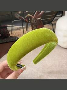 1件装时尚天鹅绒宽檐发箍，2025新款秋冬复古优雅发饰 - 彩色 - 查看 14