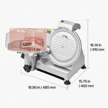 Commercial Meat Slicer, 10 Inch Electric Delicatessen Slicer Machine, 320W Food-Slicer With SUS420 Blade, 0-0.4 Inch Adjustable Thickness, For Frozen Meat, Ham, Baguett, Steak - 320W 10 Inches - View 11