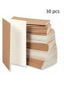 20 件迷你牛皮纸笔记本 - 适合旅行、学校和办公室 - 无衬里/带衬里空白页 - 5.12 X 3.54 英寸 - 备忘录、日记本 - 棕色封面，返校用品 - 彩色 - 查看 20