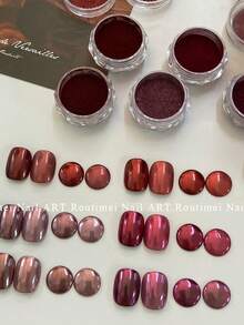 红色圣诞美甲铬粉：镜面金属质感DIY美甲，节日美甲颜料。 - 彩色 - 查看 2