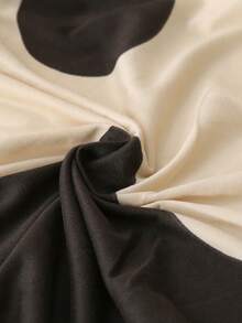 1pc Printed Ruffled Elastic Sofa Cover, Machine Washable, Protects Sofa, Dust & Dirt Resistant, Suitable For All Seasons - Brown - View 6