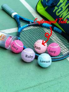 1/3/5 Peças Bola de Ténis Personalizada, Várias Cores Disponíveis, Presente de Natal/Aniversário, Alta Elasticidade para Treino de Iniciantes & Jogo, Bola de Massagem para Animais de Estimação, Brinquedo de Mastigar, Acessório de Ténis com Logótipo Personalizado, Suprimentos para Alívio de Stress para Animais de Estimação, Roupa de Ginástica, Presente do Dia do Pai - Multicolorido - Ver 5