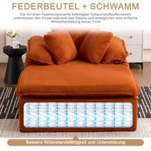 Un sofá reclinable de 46 cm de alto, diseñado para interiores y sin marco. Un sofá reclinable de lectura más cómodo, con amplios reposabrazos que no requiere instalación. - Naranja - Ver 8