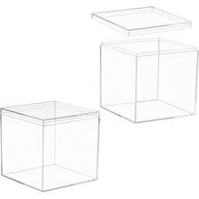 KissYou Large Acrylic Box Clear Display Box With Lid Transparent Square Cube Storage Containers For Wedding,Birthday Christmas Party Gift Wrap Boxes,5.9x5.9x5.9Inch - 5.9x5.9x5.9Inch - View 1