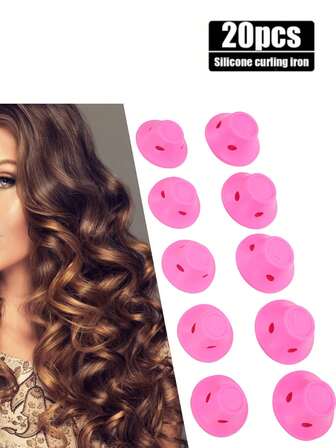 20/1pc Non Hot Curly Hair, Silicone Bell Shaped Curling Tool, Easy To Curl All Types Of Hair, Female Home Hair Accessories Will Not Damage Hair, Easy To Operate.