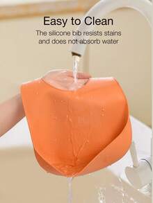 1pc/2pcs Customized Baby Bibs, Adjustable, Dirt-Resistant, Leak-Proof Silicone Bibs, Available In Butterfly, Dinosaur, Bow, Rabbit, Heart Patterns, Soft & Reusable, Suitable For Boys And Girls, Personalized Gift - Multicolor - View 8