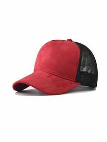 1pc Fashionable Suede Men Hip Hop Cap, Adjustable Unisex Lovers Baseball Cap Snapback Hat For Spring, Autumn Outdoor Travel, Beach Party, Casual, Street Wear. Gradient Letter Design, Polyester Mesh Patchwork, Embroidery Decor,Summer,Holiday,Festival - A - View 17