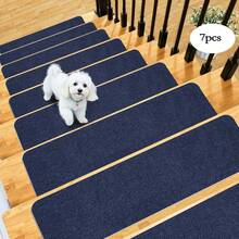 15pcs Wood Stair Treads, Suitable For Indoor Stairs, Non-Slip Carpet, Stair Treads, Spiral Staircase Set, Fit For Indoor Wooden Stairs, 22*70cm (15pcs) Wood Stair Carpet Treads - Multicolor - View 29