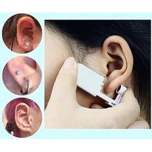 4件套耳洞穿刺套装，一次性耳软骨穿刺枪套装，含无菌氧化锆耳环，方便在家自行穿刺。一次性耳洞穿刺枪预装2毫米、3毫米、4毫米、5毫米耳环。 - 彩色 - 查看 2