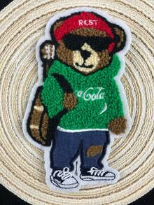 Parche bordado de oso marrón de dibujos animados, diseño único para ropa y accesorios DIY, vaqueros, vestidos, adorable aplicación bordada de dibujos animados - Multicolor - Ver 20