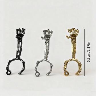 3pcs/1pc Hand Skeleton Design Cigarette Holder Stand, Skull Shaped Ring Finger Clip - Creative Cigarette Stand Clip, Adjustable Opening To Prevent Burns And Discoloration, Heat-Resistant And Grip Function