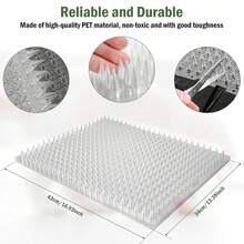 1套（3片、6片、12片、20片）透明防猫刺垫家居防护罩贴保护驱赶禁区刺网可拼接剪裁可搭配扎带、无痕贴使用 - 彩色 - 查看 12