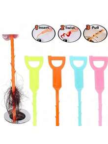 1PC 20 Inch Drain Clog Remover Tool, Drain Auger Hair Cleaning Tool, Hair Catcher Shower Drain Tool For Kitchen, Sink, Bathroom, Sewer Home Bathroom Decor Fall Decor Back To School - 1件-橘色 - 查看 11