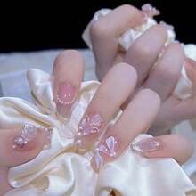 Camellia Pearl Artificial Nails Easy To Fit Non-Marking Removable False Nails For Home DIY And Nail Salon - A356 Gel thạch - Xem 1