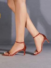 Giày cao gót mũi nhọn nữ, màu hồng cánh sen, giày cao gót thời trang thanh lịch gợi cảm - Đỏ - Xem 6