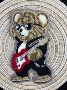 Parche bordado de oso marrón de dibujos animados, diseño único para ropa y accesorios DIY, vaqueros, vestidos, adorable aplicación bordada de dibujos animados - Multicolor - Ver 5