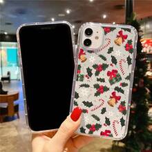 Hermosa funda de teléfono transparente de alta calidad con decoración navideña, diseño de campana y nieve, elegante y simple funda de protección de teléfono creativa clásica, protección a prueba de golpes y anti caída, resistente a las manchas y duradera, Adecuado para  17/17 Pro/17 Pro Max/17 Air/ 16/16 Pro/16 Pro Max/16 Plus/ 15/15 Pro Max/15 Pro/15 Plus/ 14/14 Pro/14 plus/14 Pro Max/ 13/13 Pro/13 Pro Max/12/12 Pro/12 Pro Max/11/11 Pro/11 Pro Max/XR/X/XS Max es el perfecto regalo de cumpleaños para las novias, novios, esposos, esposas, amigos, o uno mismo, innovadores y de moda, Adecuado tanto para hombres como para mujeres. - Transparente 2229 - Ver 4