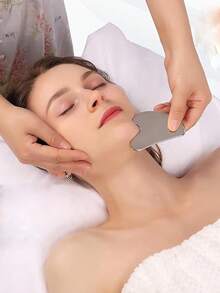 3pcs Set: Ice Roller + Stainless Steel Gua Sha Board + Plush Bag - Facial Care Ice Roller Set, Facial Massage Tool, Silicone Ice Roller, Ice Roller, Stainless Steel Gua Sha Board, For Relieving Facial And Eye Puffiness - Black - View 5