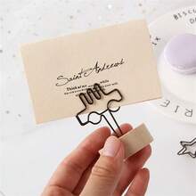 1 Stück neuer japanischer Stil kreativer Eisendraht Notizenklemme, Holzbasis, Retro Visitenkartenhalter, Nachrichtenklemme, Heimdekoration, Fotoklemme, Valentinstag, Neujahrsgeschenk für Freund, Eltern - Verschiedenfarbig - Übersicht 4