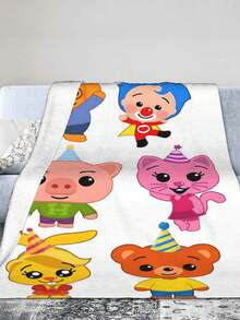 1Pc Plim Plim Blanket Anime Lovers Gift Idea - Luxuriously Soft Flannel Blanket For Couch, Camping & Travel Adventures - 黑色 - 查看 5