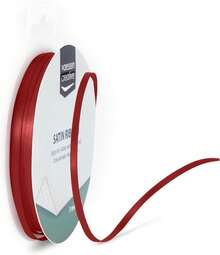 Vaessen Creative Satin Ribbon, Red, 3mm X 10m Double-Sided Shine For Card Making, Scrapbooks, Gift Wrapping And Other Craft Projects, 301002-0009 - Red - View 1