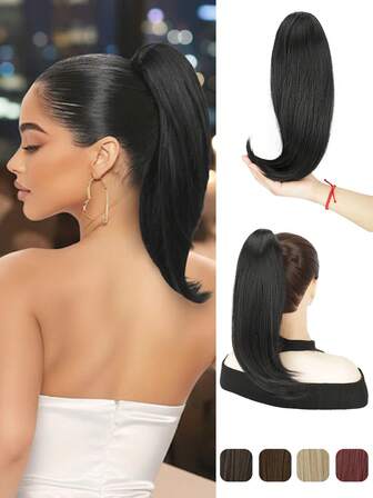 Hästsvansförlängning – 14" Kloklipp Hästsvanshårförlängningar Naturliga Mjuka Syntetiska Höga Hästsvanshår För Kvinnor