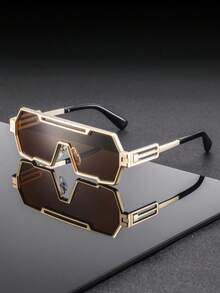 1副男士金属框矩形商务时尚眼镜，适合商务旅行、通勤、商务场合、行业会议等。 - 彩色 - 查看 11