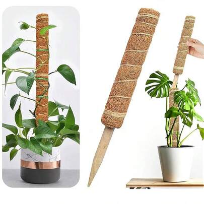 1pc Turtle Back Bamboo Moss Pole, Adjustable Plant Support Stick, Indoor Potted Plant Stand, Coconut Fiber Pole, Suitable For Moss, Pothos And Other Climbing Plants