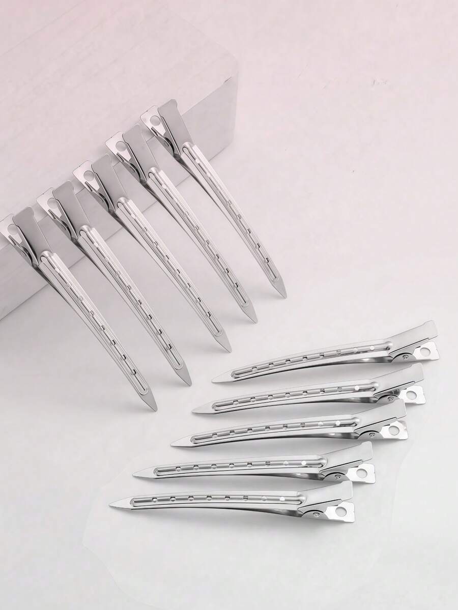 48 peças/24 peças/12 peças Presilhas de Metal com Bico de Pato para Mulheres, Presilhas de Cabelo Prateadas para Cabelos Longos, Presilhas de Encaracolamento de Jacaré para Cabelos Grossos, Rolos, Salão, Laços DIY, Presilhas de Garra, Grampos de Cabelo, Acessórios de Cabelo, Acessórios de Cabelo para Mulheres - Multicolorido - Visão 1