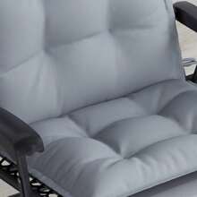 Set Of 2 Outsunny Cushions For Sun Loungers, Water-Repellent, For Garden Loungers, Beach Chairs, Deck Chairs, Garden Furniture Cushions, 50 X 116 X 5 Cm, Light Grey - 灰色 - 查看 8