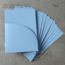 10个装口袋式婚礼邀请函信封，简约邀请函信封，适用于订婚、15岁生日、洗礼等场合，5*7英寸邀请函，DIY邀请卡，可定制口袋