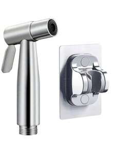 3件套不锈钢高压手持喷枪，便携式马桶冲洗器，多功能浴室清洁喷枪套装，含软管和支架。方便清洁马桶，打造洁净整洁的浴室环境。适用于浴室清洁、个人卫生和冲厕。是现代浴室的时尚配件，也是理想的节日礼物。 - 銀色 - 查看 13