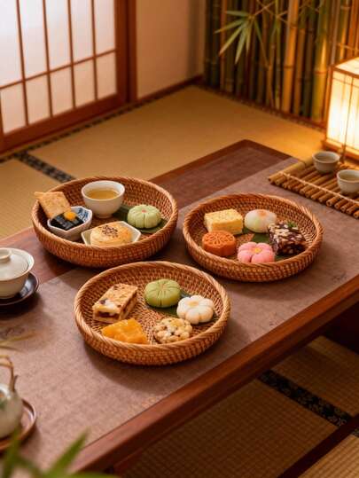 Cestas de almacenamiento redondas reforzadas tejidas a mano/Bandejas/Sillones de camping, Platos y cuencos para exhibición de jardín y granja, Varios artículos pequeños, Organización/Apilable/Otoño/Cosecha de otoño/Acción de Gracias/Decoraciones de Halloween/Coronas navideñas/Envoltura de regalos, Día de los Muertos en el hogar, Día de San Valentín, Pascua, Ramadán, Día de San Patricio, Primavera, Verano, Otoño, Invierno, Boda, Año Nuevo