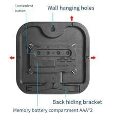 Reloj Digital LED de Gran Pantalla – Versión Personalizada en Español, Modelo Grande / Mediano / Pequeño / Cuadrado, Pantalla HD con hora, fecha, día y temperatura, brillo automático de 10 niveles, temporizador 99:99, doble alarma programable, memoria de apagado, diseño recargable (batería no incluida), ideal para hogar, oficina, escuela, gimnasio, tiendas y espacios comerciales; incluye control remoto en modelos Grande y Cuadrado - Verde - Ver 11