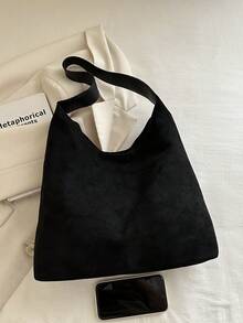 Túi Tote Đi Làm Punk Đinh Tán Màu Trơn Thời Trang 2025, Túi Đeo Hông Tối Giản, Túi Đeo Vai Dung Tích Lớn Thời Trang - màu đen - Xem 3