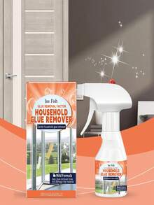 JUE FISH 玻璃、窗户和木门粘合剂去除喷雾剂，家用除油剂